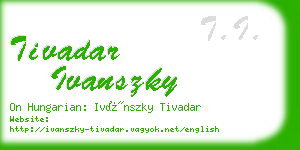 tivadar ivanszky business card